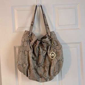 Used Michael kors snakeskin tote bag
